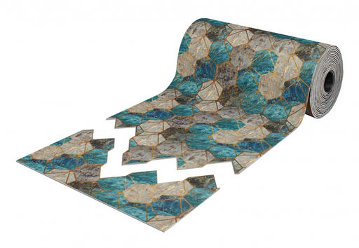 Коврик-дорожка SHAHINTEX DIGITAL PRINT (21) Соты 80х1000 серо-голубой