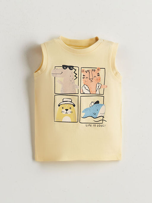 Bask?l? Erkek Bebek Atlet ve ?ort 2li