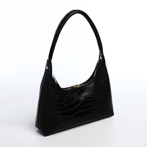 Сумка-багет на молнии, цвет чёрный - Simaland фото 2