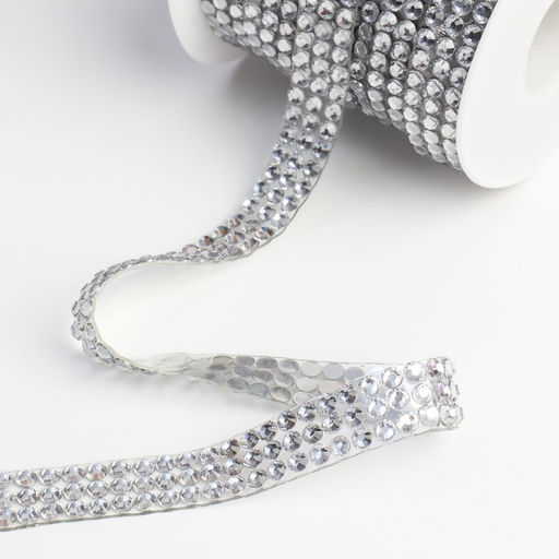 Стразы термоклеевые, d=4×12 мм, 4.5±0.5 м, цвет серебряный