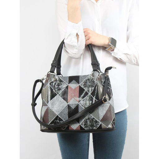 Сумка женская натуральная кожа ADEL-319 (отделка ИСК/КОЖА), 1 отд, плечевой ремень, мозаика 259136 - Adelia фото 5