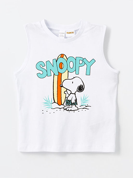 Bisiklet Yaka Snoopy Bask?l? Erkek Bebek Atlet ve Deniz ?ortu 2li Tak?m - Waikiki фото 2