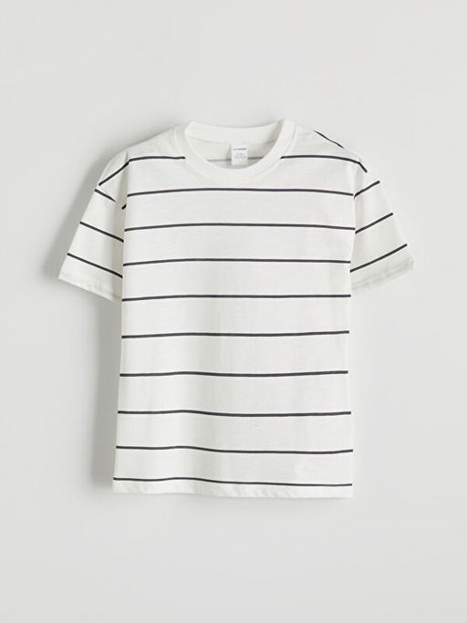 Bisiklet Yaka ?izgili Erkek ?ocuk Ti??rt 2li