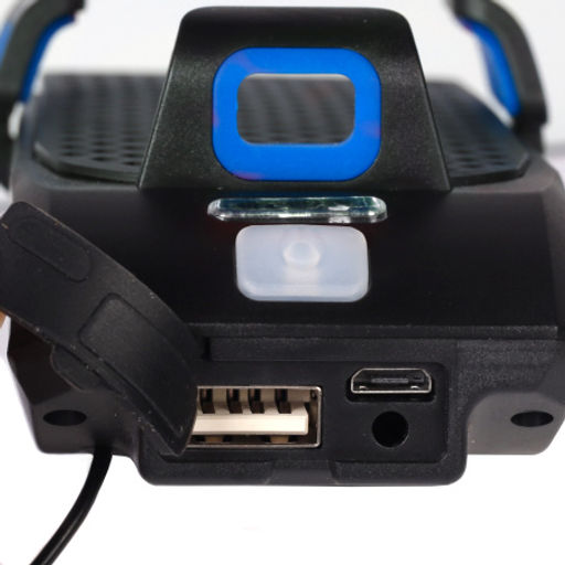 Фонарь передний COMIRON HOLDER ABS, IPX5; 3*T6 LED, 400lm; 4800mAh USB индикатор заряда POWER BANK сигнал 130Дб крепление смартфона синий /уп 20/80/ - Галеонтрейд фото 8