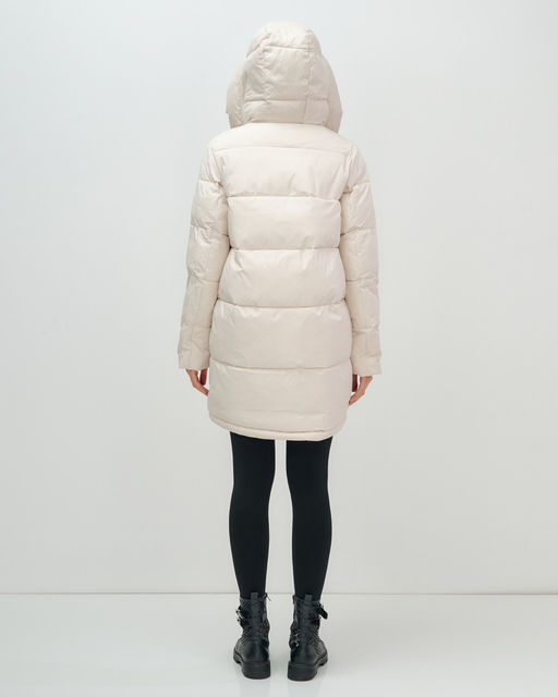 Куртка зимняя женская с капюшоном модная бежевого цвета 3193B - Visdeer фото 7