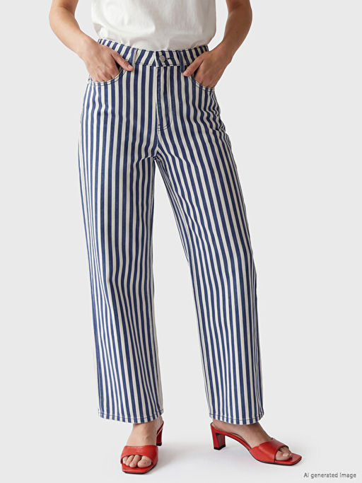 ?izgili Straight Fit Kad?n Jean Pantolon