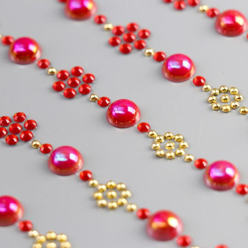 Наклейка - стразы Цветочки и полу жемчужинки. Браслеты, 31?10.7 см, МИКС