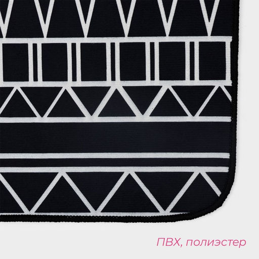 Коврики для ванной и туалета Доляна Марокканский, 2 шт, 50?80, 40?50 см, цвет чёрно-белый  фото 3