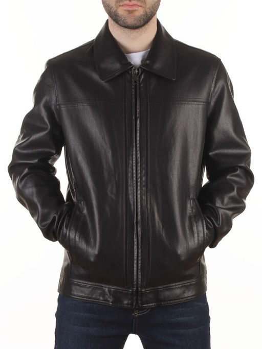 P-2119 BLACK Куртка демисезонная мужская (эко-кожа)