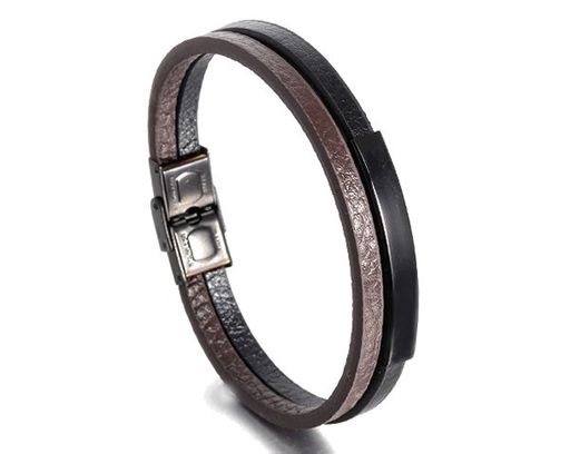 Мужской браслет из кожи, ALB-ИМ15-1к/ч