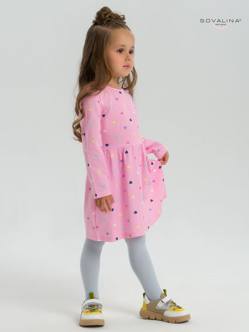 Платье Эля цветные сердечки на розовом - Sovalina фото 15