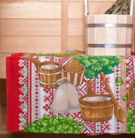 Полотенце банное вафельное - Русская баня 150x80