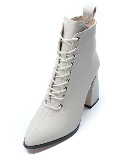 01-PCS125-2 BEIGE Ботинки демисезонные женские (натуральная кожа, байка)