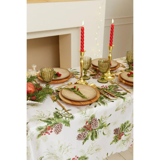 Скатерть новогодняя Доляна Шишкин лес 145*300 см, 100% п/э  фото 6