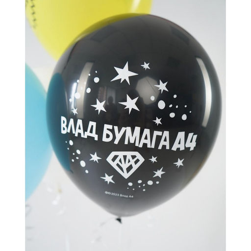Цена за 2 шт. Воздушные шары латексные 12" «Влад А4», 5 шт., МИКС