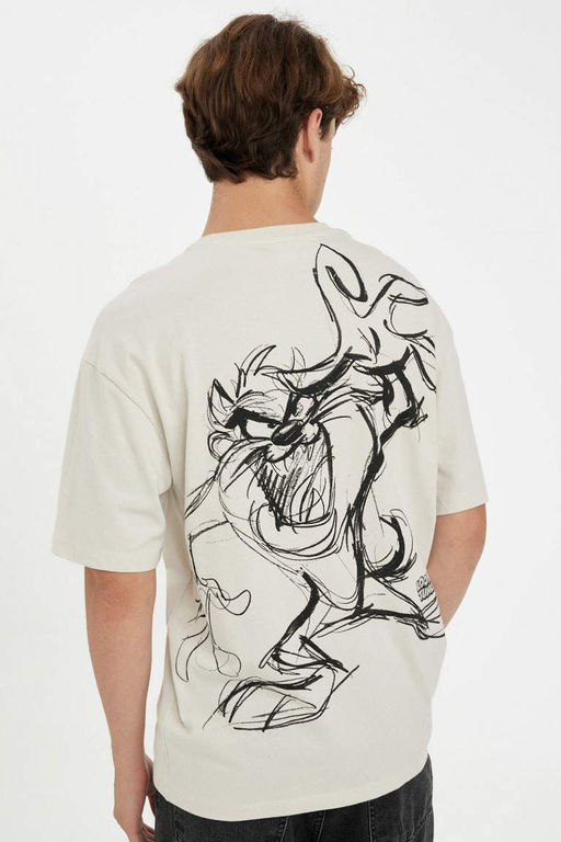Looney Tunes Boxy Fit Bisiklet Yaka S?rt Bask?l? Pamuklu K?sa Kollu Tisort - Defacto фото 2