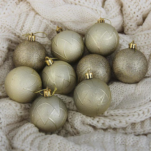 Ёлочные игрушки Сечение, шары новогодние, d=6 см, набор 9 шт.