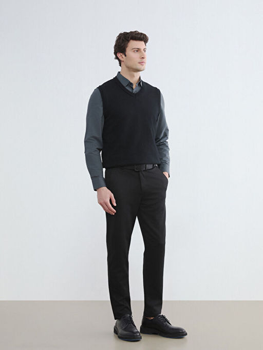 Standart Kal?p V Yaka Erkek Triko S?veter