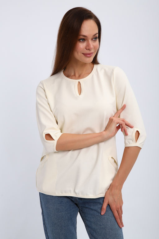 Кофта женская из футера 2-н Анфиса молочный