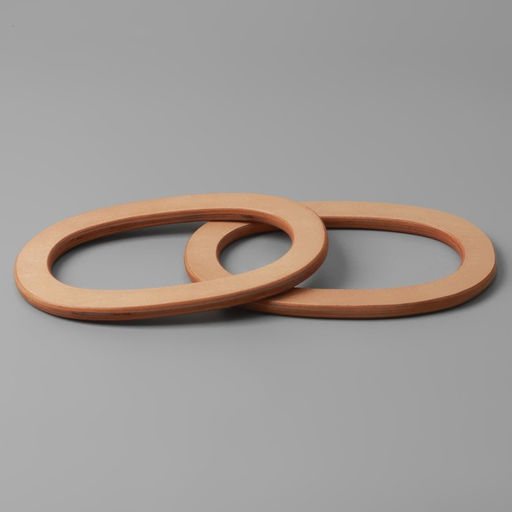 Ручки для сумок деревянные, d=13×7.5 / 17×11.5 см, 2 шт., бежевые