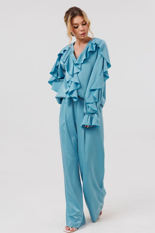 Блуза AmberA 1123 голубой  фото 3