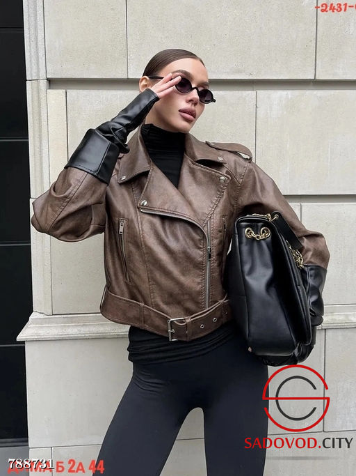 Женская кожаная куртка косуха - Bruno фото 7