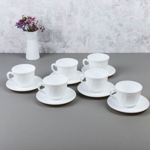 Чайный набор 12 предметов 200 мл белая А / XWB190HP55-6E (WHITE) /уп 8/ - Галеонтрейд фото 13