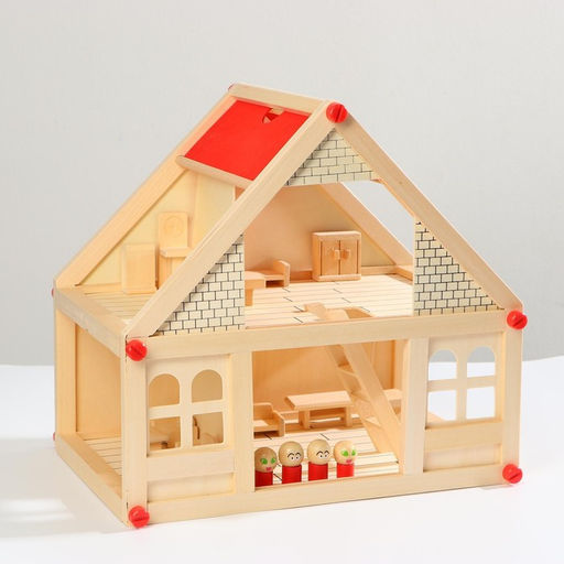 Домик кукольный с мебелью, 4 фигурки, 39 элементов