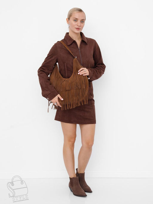 Сумка женская кожаная 5876P brown Polina&Eiterou
