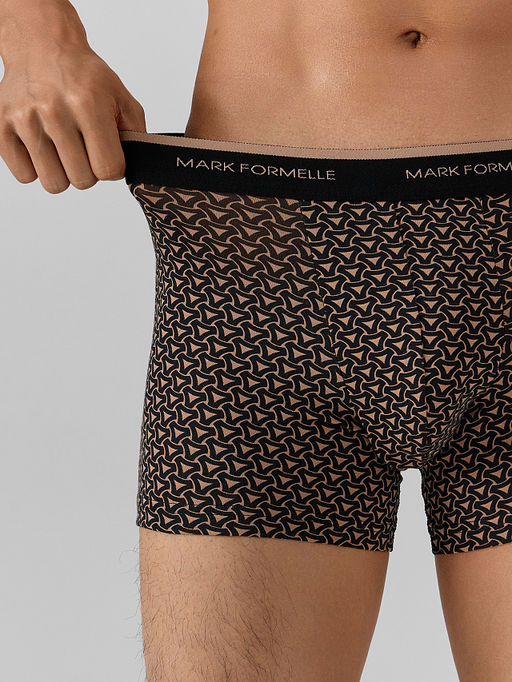 Цена за 2 штуки! Трусы боксеры мужские черные с узором - Mark formelle фото 3