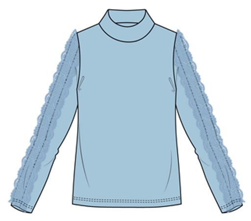 CWJG 63196-43/ Водолазка для девочки/ Голубой/