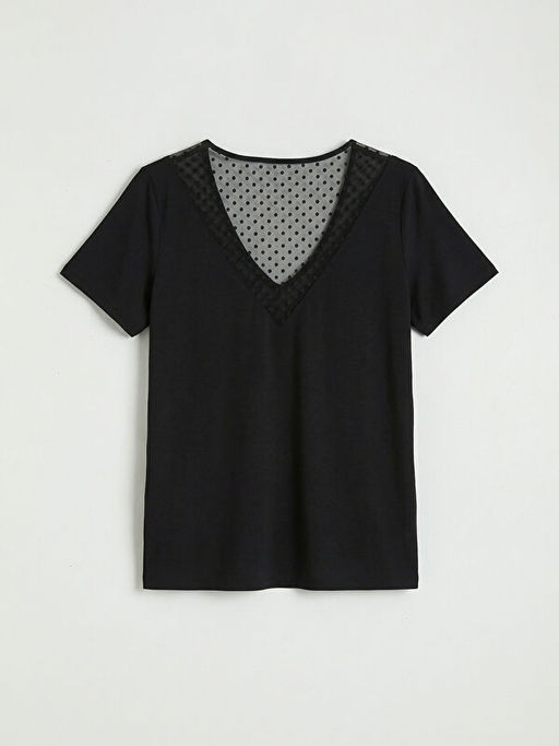 V Yaka Puantiyeli Kad?n Pijama Tak?m