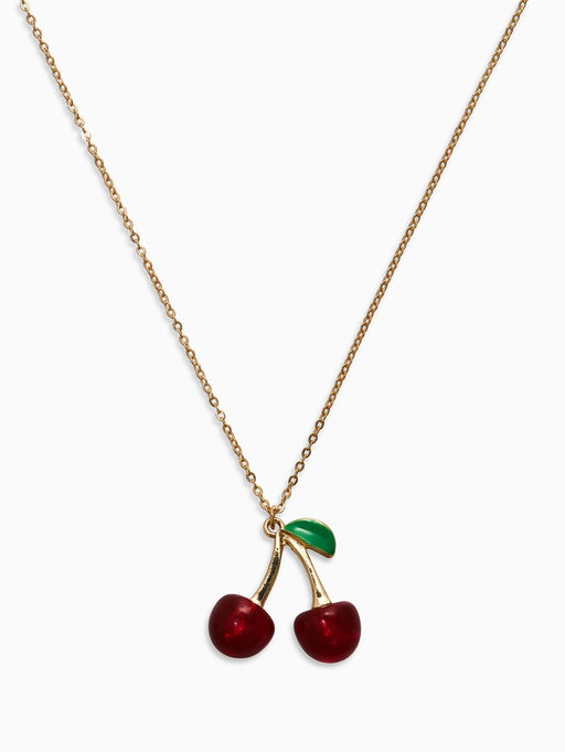 Цена за 2 шт. Кулон на цепочке "Черешня", цвет бордово-зелёный в золоте 40+удл