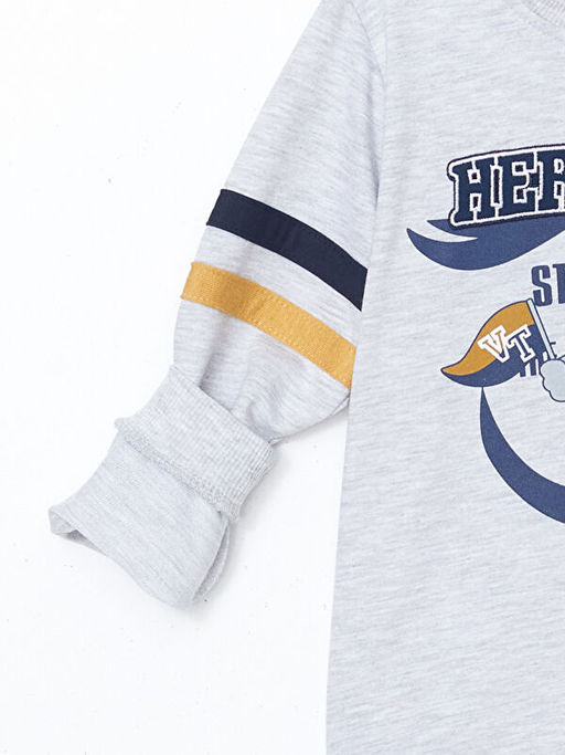 Bisiklet Yaka Bask?l? Erkek ?ocuk Sweatshirt - Waikiki фото 3