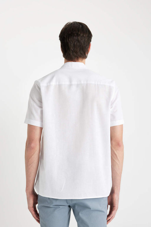 Рубашка стандартного кроя с воротником поло и короткими рукавами - Defacto фото 6
