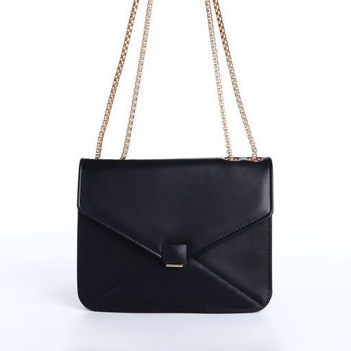 Сумка женская мессенджер на магните, 20×6×13 см, чёрная