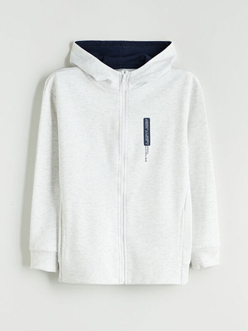 Kap??onlu Erkek ?ocuk Fermuarl? Sweatshirt