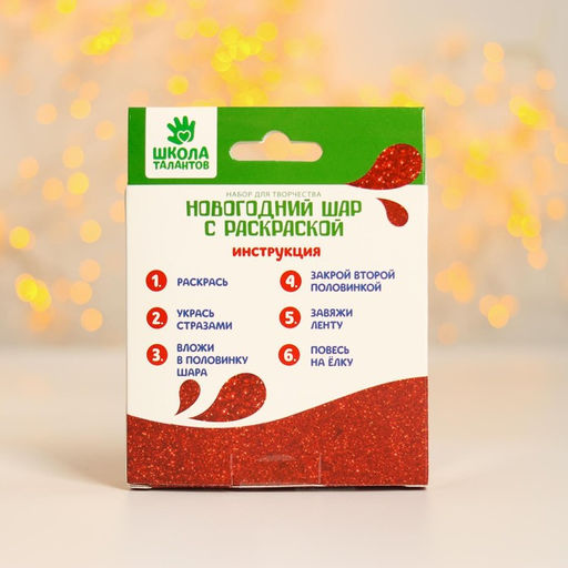 Ёлочный шар с раскраской на новый год Снегирь, набор для творчества