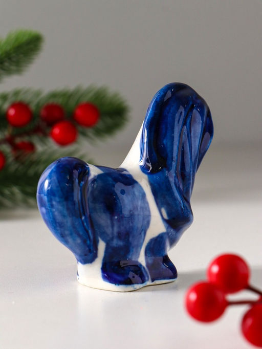 Цена за 50 шт. Фигурка фарфор гжель Конь Жаркий