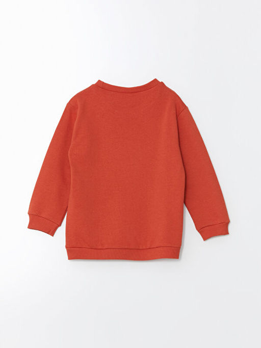 Bisiklet Yaka Bask?l? Erkek ?ocuk Sweatshirt