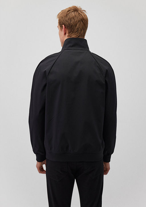 Dik Yaka Siyah Ceket - Mavi фото 4