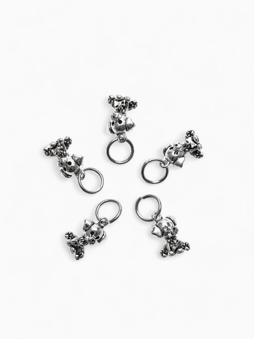 Цена за 5 шт. Шарм подвеска «Собака», цвет серебро