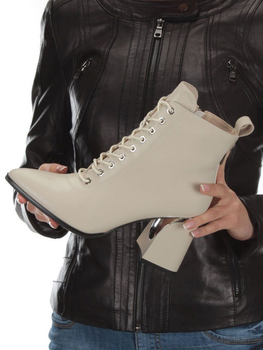 PCS125-2 BEIGE Ботинки демисезонные женские (натуральная кожа, байка) - Фабричный китай фото 2