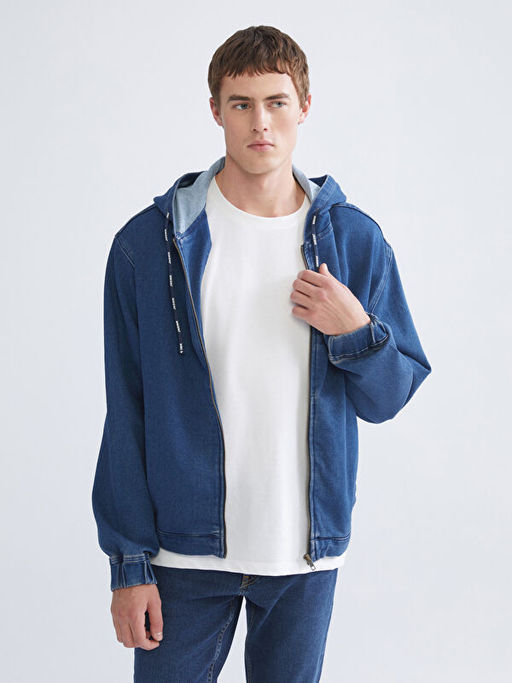 Rahat Kal?p Kap??onlu Erkek Jean Ceket