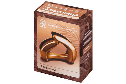 Салфетница 12,5*5*10 см Кристалл Бронза на дер. подставке - Elan gallery фото 8