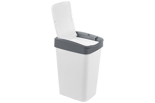 Ведро для мусора с подвижной крышкой 10 л 23,5*19,5*33,7 см Тандем белый/серый (841018) - Elan gallery фото 9