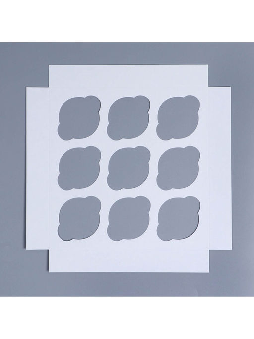 Цена за 5 шт. Коробка для капкейков, кондитерская упаковка с окном, 9 ячеек «Венок», 25 х 25 х 10 см