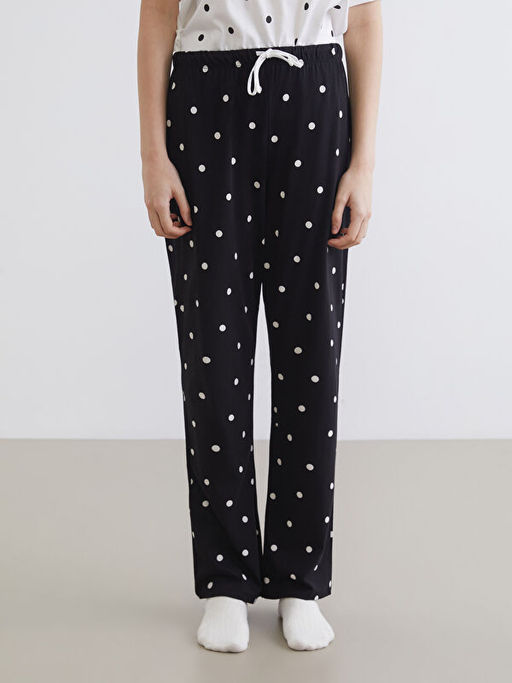 Beli Lastikli Puantiyeli Kad?n Pijama Alt