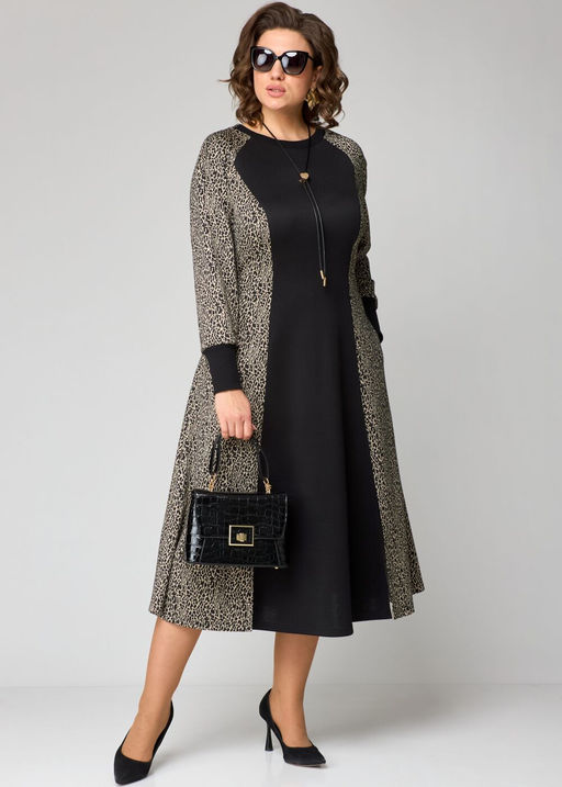 Платье EVA GRANT 7220Е-Р бежево-черный