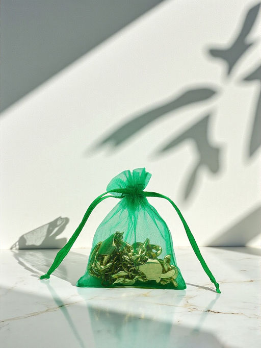 Мешочки подарочные, набор 100 шт. 7×9 см, тёмно-зелёный